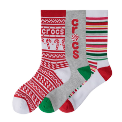 CrocsSocks Kids’ Candy Cane 3-Pack