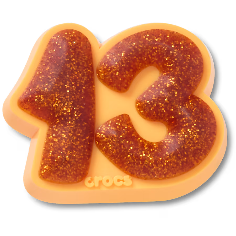Orange Sparkly Number 13