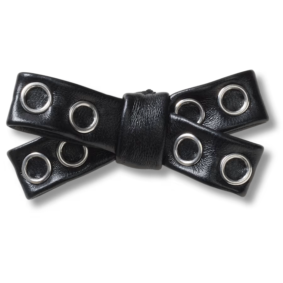 Black Grommet Studded Bow