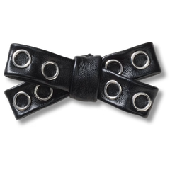 Black Grommet Studded Bow