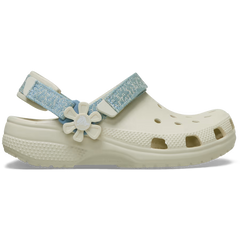 Kids’ Classic Denim Flower Adjustable Backstrap Clog