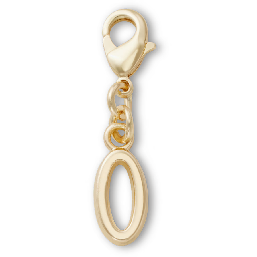 Gold Letter O Charm