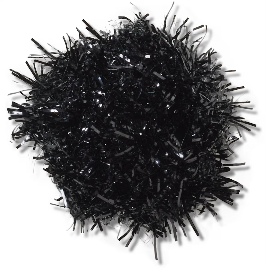 Black Tinsel Pom