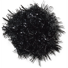 Black Tinsel Pom